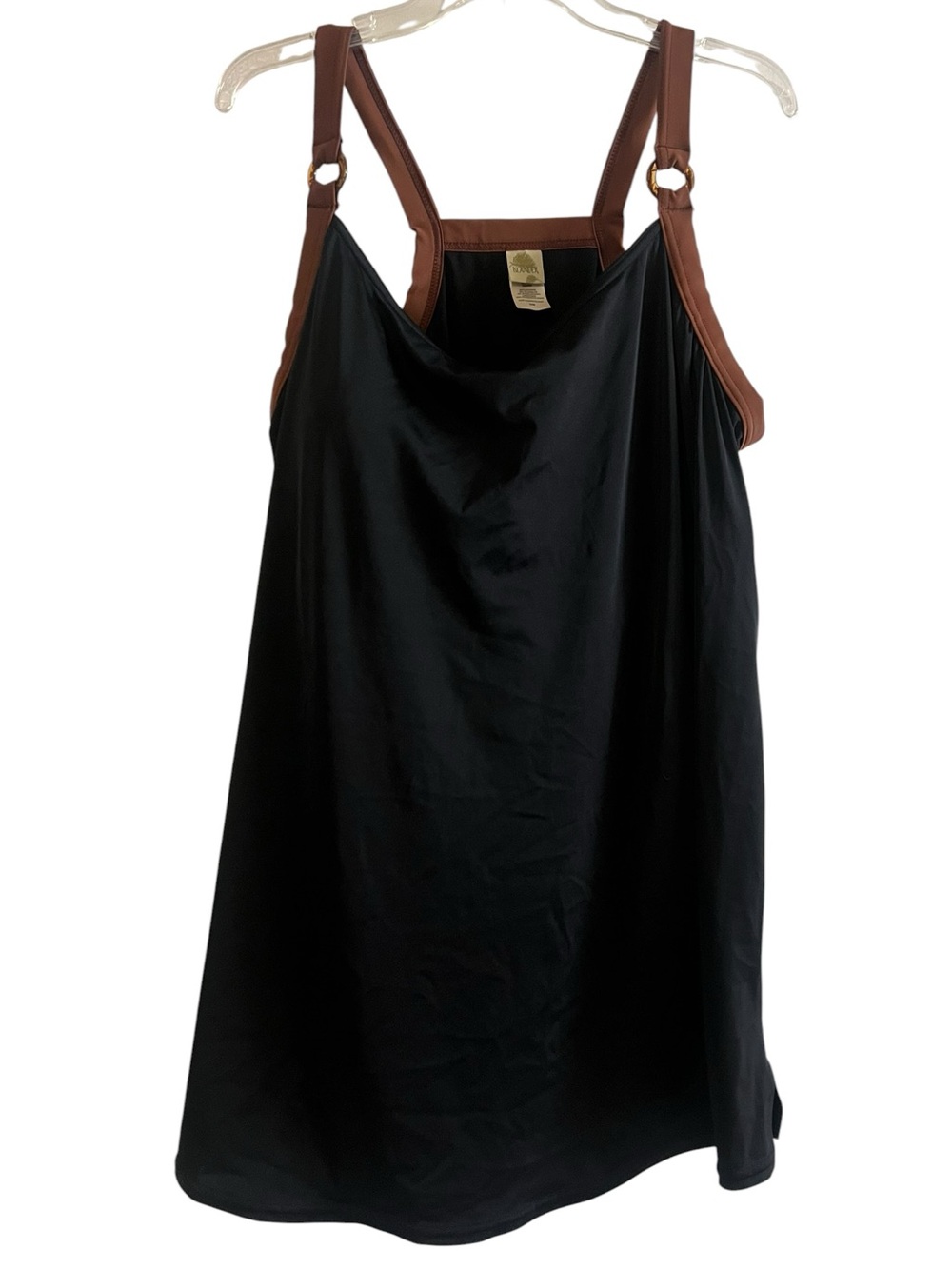 Islander Black One-Piece Swim with Brown Contrast Straps